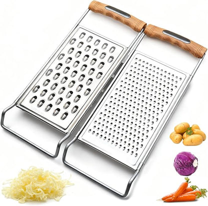 2 Pack Cheese Grater Handheld, Stainless Steel Zester Set of 2, Kitchen Flat by Lekayihu