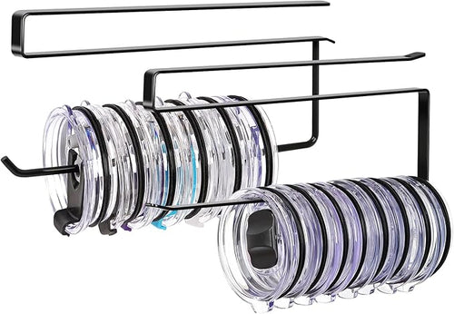 2 Pack Tumbler Lid Organizer, Horizontal Tumbler Lid Storage Hook Up to 20 Lids by JOLENSOY