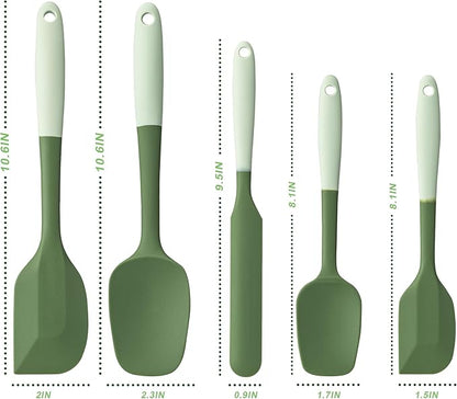 Silicone Spatula Set, 5 Piece Food Grade Rubber Spatulas - Image 2