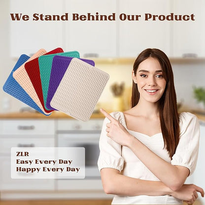 ZLR Silicone Dish Drying Mat for Kitchen Counter, Eco-Friendly Fast Dry Dish Mat - Image 7