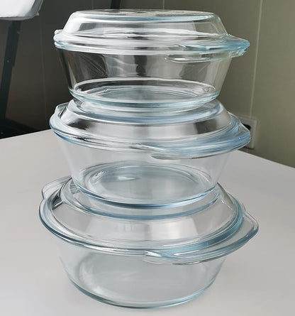 Casserole Baking Dish with 2 pcs, 1.5 QT large, Round with Handle and Lid - Image 6