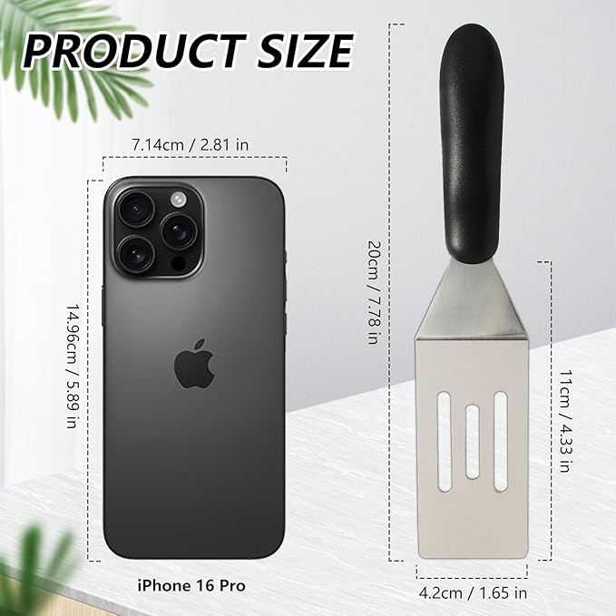 【2 Pack】 Small Metal Spatula Set, Mini Stainless Steel Serving Spatulas - Image 3