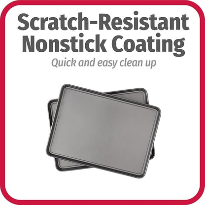 GoodCook Everday Nonstick Carbon Steel 15” x 21” Baking Sheet Set, 2 Pack – - Image 4