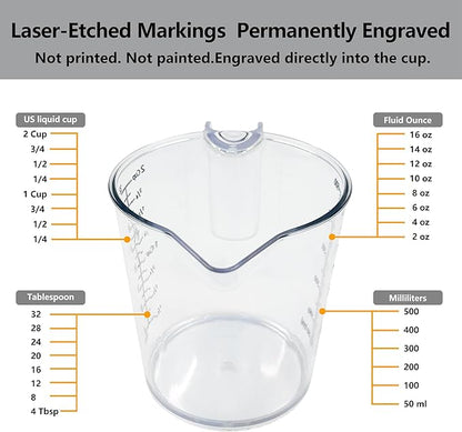 1 Cup Measuring Cup, Laser-Etched oz/cup/mL/Tbsp, Small Plastic Measuring Cup - Image 6