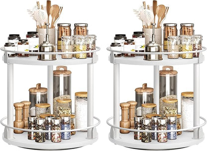 YATINEY Spice Rack, 2-Tier Turntable Organizer - Image 8