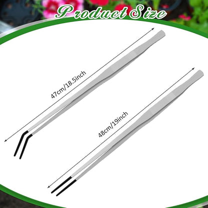 Lasnten 2 Pcs Extra Long Stainless Steel Reptile Feeding Tongs - Image 2