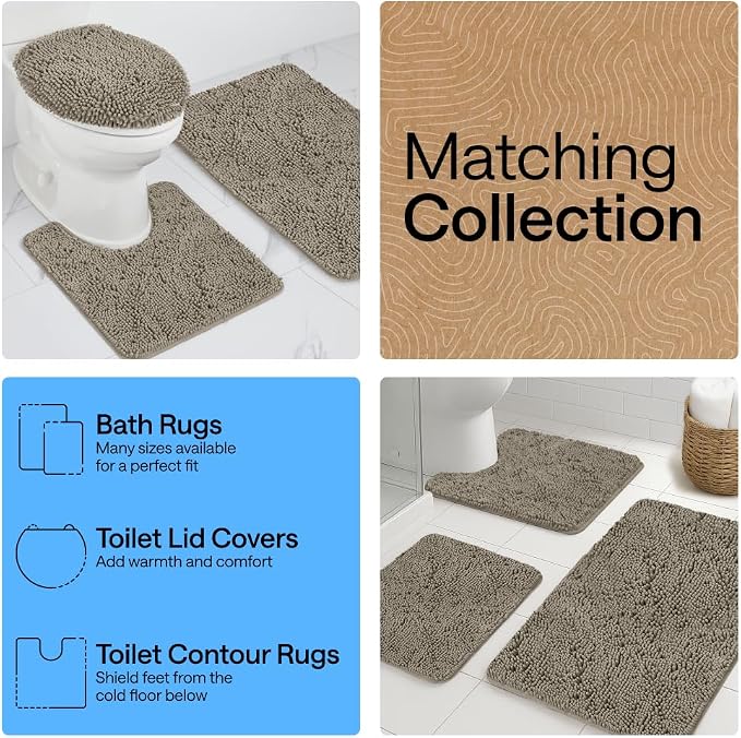 GORILLA GRIP Bath Rug Mat 30x20, Thick Soft Absorbent Chenille, Quick Dry - Image 8