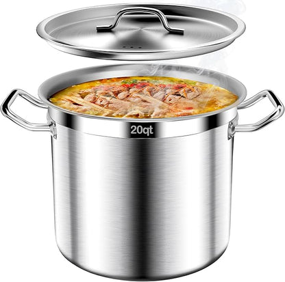 Stock Pot-20QT Stainless Steel Stockpot by AUFETQ