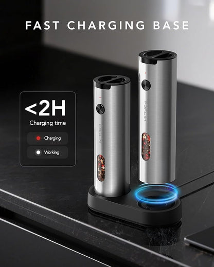 FORLIM Electric Salt and Pepper Grinder Set Rechargeable, Auto Salt and Pepper - Image 2