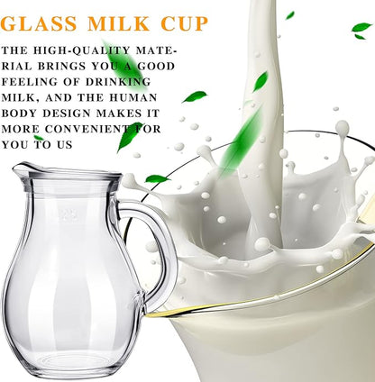 Leinuosen 2 Pcs Glass Pitcher Elegant Shaped Glass Tea Pitcher Coffee Milk - Image 4