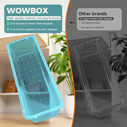 WOWBOX 44 PCS Clear Plastic Drawer Organizer Set, 6 Varied Size storage Bins - Image 6