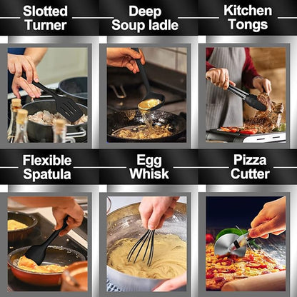 43 Pcs AIKKIL Kitchen Utensils Set, Heat Resistant Silicone Cooking Kitchen - Image 7