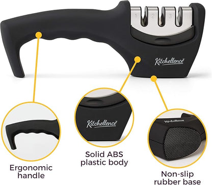 4-in-1 Kitchen Knife Accessories: 3-Stage Knife Sharpener Helps Repair - Image 3