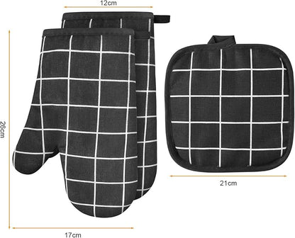 AUAUY Oven Mitts and Pot Holders 6PCS Set, 392°F Heat Resistant Cooking Gloves - Image 7