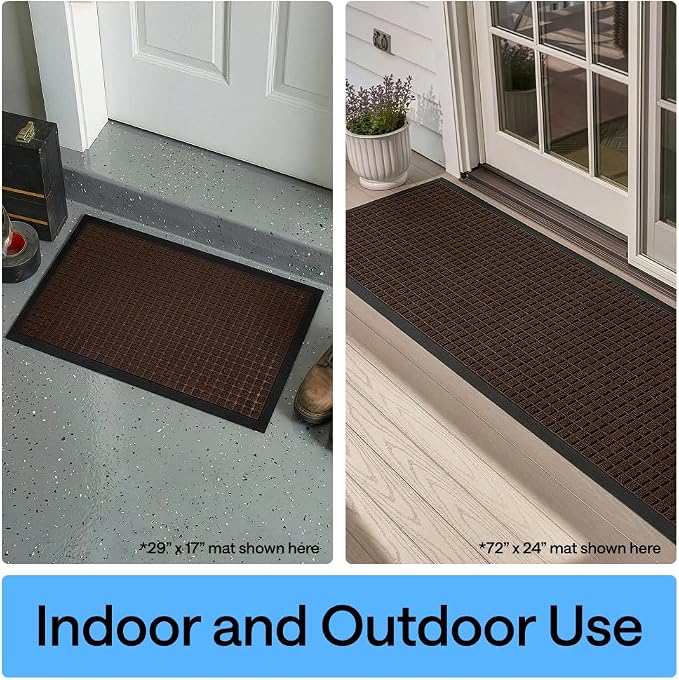 GORILLA GRIP 100% Waterproof All-Season WeatherMAX Doormat 35x23, US Designed - Image 9