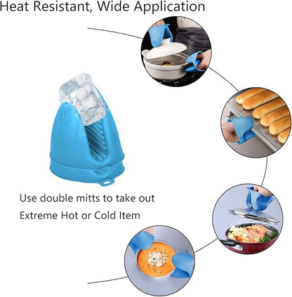 Silicone Oven Mitts Heat Resistant Pot Holder Set - Image 4