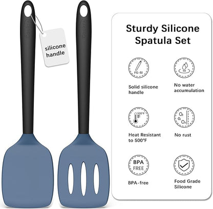 Coukre 2 Pack Silicone Spatula Set, High Heat Resistant, BPA Free Kitchen - Image 3