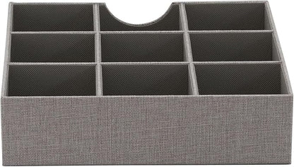 Household Essentials Grey 728-1 Deep 9 Section Drawer Organizer Box - Image 10