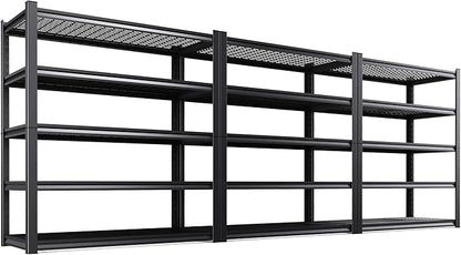 Set of 3 Garage Shelving-3000 lbs 5 Tier Storage Shelves, Adjustable Heavy Duty by Unknown