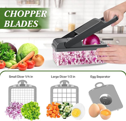 HomeHacks Vegetable Chopper Vegetable Cutter, 12 in 1 Kitchen Gadget, Onion - Image 2