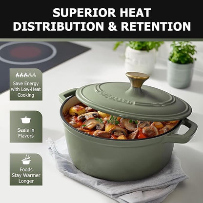 MUELLER HOME 7.5 Quart Enameled Cast Iron Dutch Oven - Image 2