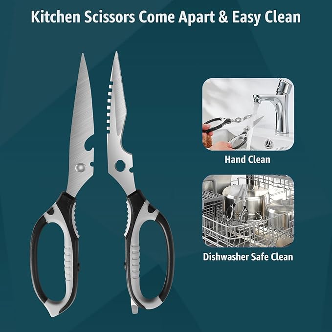 BoFuYuan Kitchen Scissors, 9-Inch Heavy Duty Multipurpose Food Cutting Shears - Image 2
