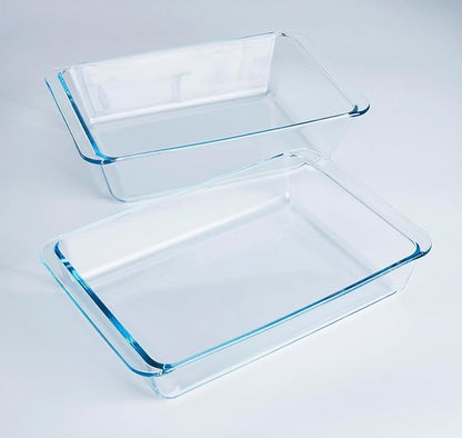 Set of 2 pcs Tempered Glass Baking Dish Set, Deep and Classic Borosilicate - Image 5