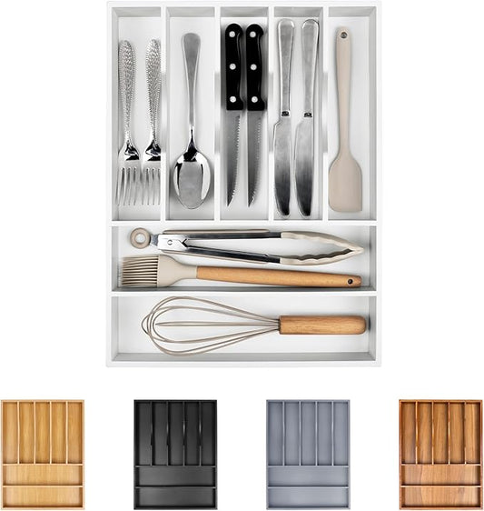 Kitchen Silverware Drawer Organizer and Storage Deep Cookware Utensil Cutlery by Bellsal