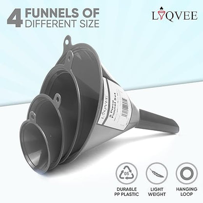 Funnel Gray in 4 Different Sizes Durable & Non-Toxic Food Grade Plastic -Funnels - Image 5