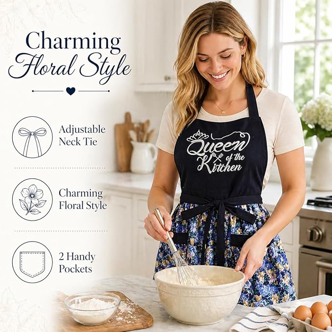 Cute Floral Aprons for Women - Image 2