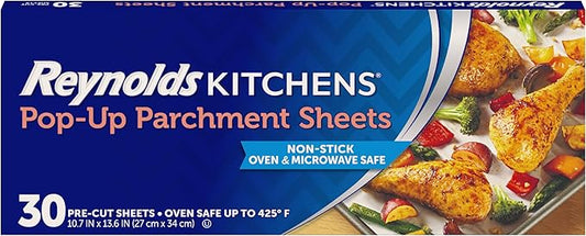 Reynolds Kitchens Pop-Up Parchment Paper Sheets, Fits Standard Baking Pans and by ReynoldsConsumerProducts