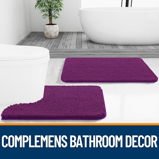 OLANLY Bathroom Runner Rugs 44x24, Extra Soft Absorbent Chenille Bath Rugs - Image 7