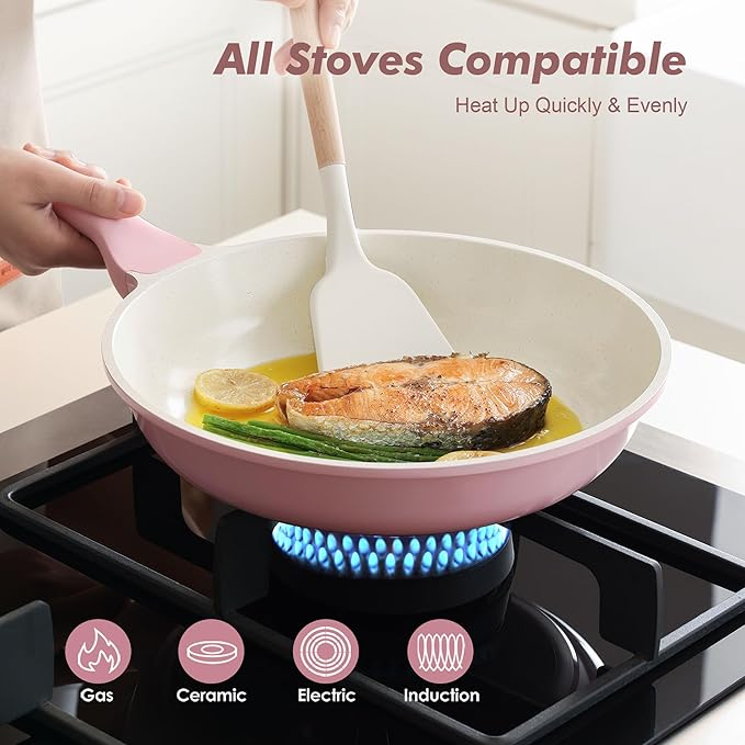 SENSARTE Nonstick Ceramic Frying Pan 12.5-Inch, Healthy Non Toxic Skillet - Image 3
