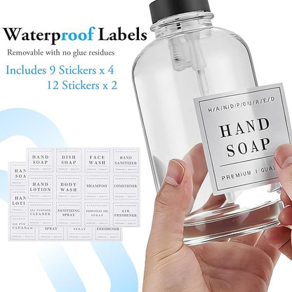 Glass Soap Dispenser with Pump, Countertop Soap and Lotion Dispenser Set of 2 - Image 6