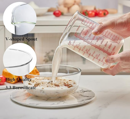 High Borosilicate Glass Measuring Cup-V-Shaped Spout，Glass Measuring Beaker - Image 2