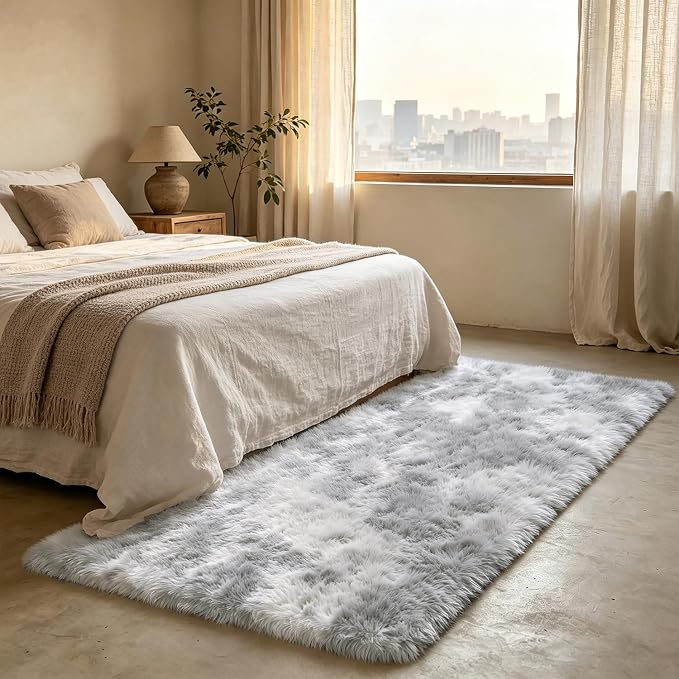 Shag Runner Rug for Bedroom Living Room 2x6 Upgrade Non-Slip Fluffy Soft - Image 3