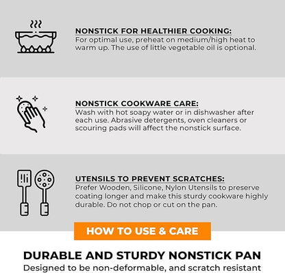 BRA COOKWARE Efficient Pro Nonstick Stock Pot w/Lid | 8 Inch 3.2 Quart Cooking - Image 8