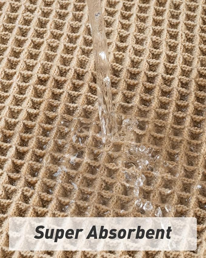 Upgraded Waffle Bath Mats Set of 2, Super Absorbent Non Slip Bath Mats - Image 4