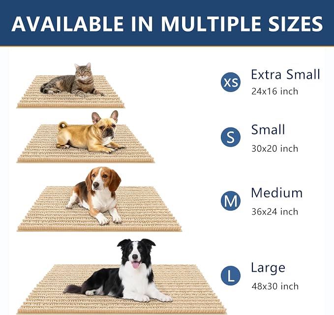 Smiry Dog Door Mat for Muddy Paws 44x24, Absorbent Dirt Trapper, Non-Slip - Image 3