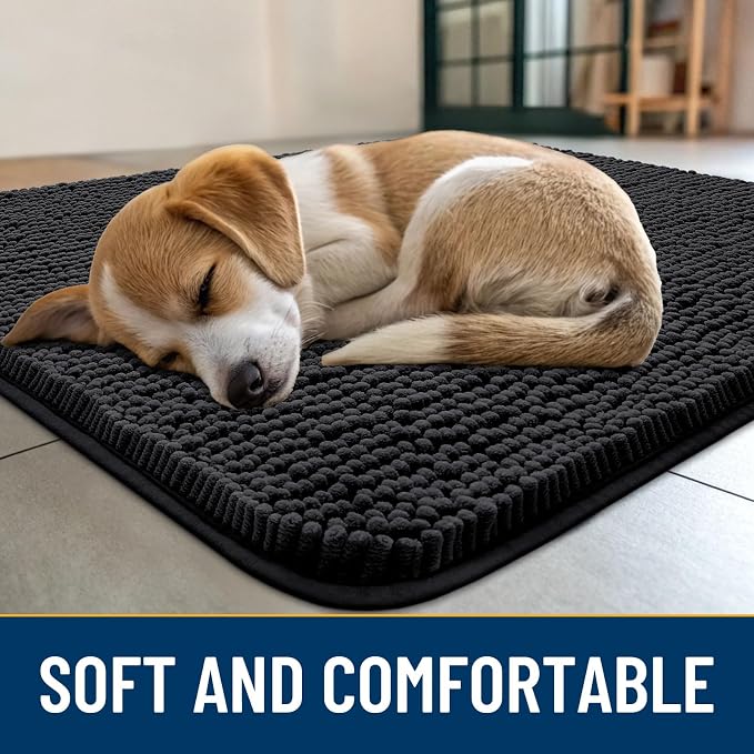 Smiry Dog Door Mat for Muddy Paws 54x32, Absorbent Dirt Trapper, Non-Slip - Image 2