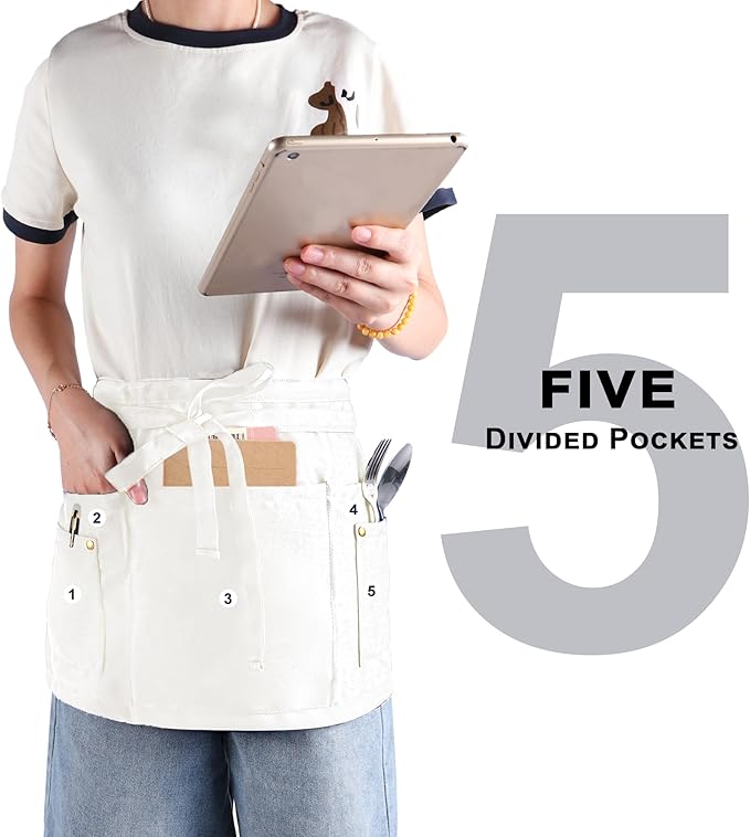 Server Apron with 5 Pockets - Image 4