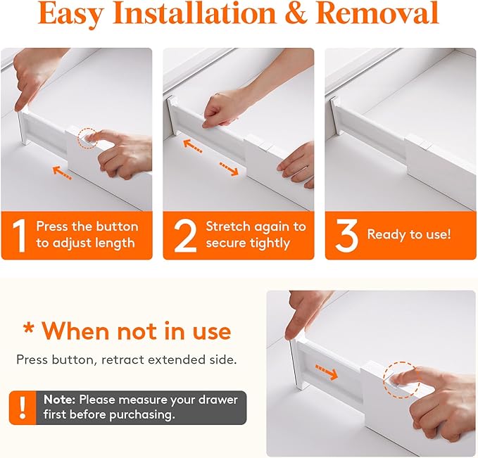 Lifewit 12 Pack 4" High Drawer Dividers 34-56cm/13.5-22" Adjustable Drawer - Image 4