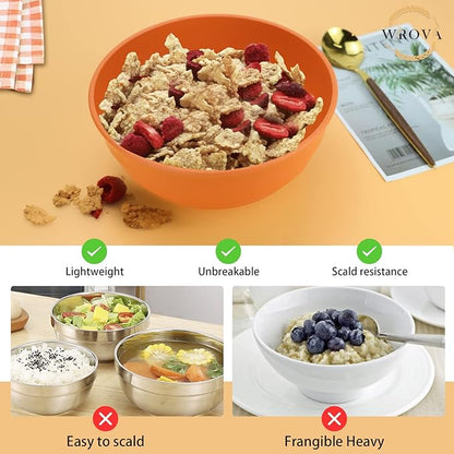 Wrova Wheat Straw Bowls Set 60 OZ Unbreakable Large Cereal Bowls Set of 6 - Image 4