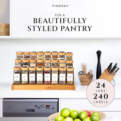 FINESSY Bamboo Glass Spice Jars - Image 3
