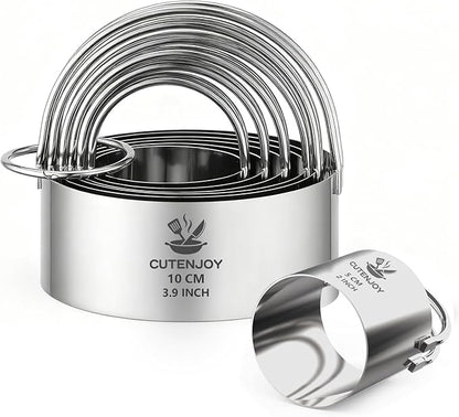 6 Pcs Large Cookie Cutters, Round Biscuit Cutter Set by Unknown