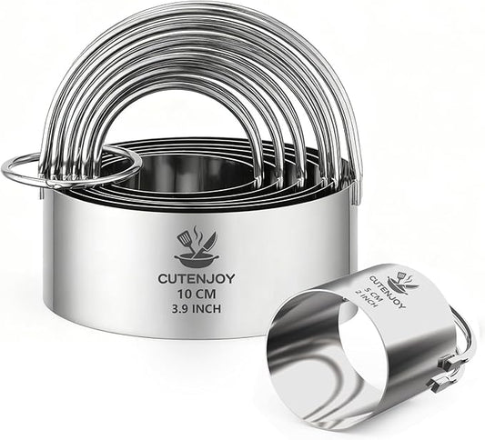 6 Pcs Large Cookie Cutters, Round Biscuit Cutter Set by Unknown