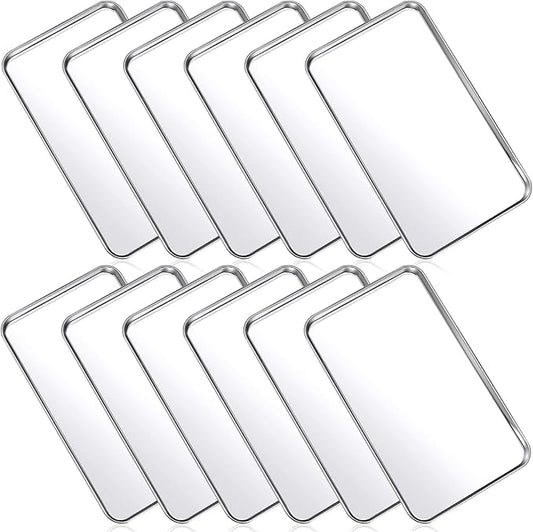 Mimorou 12 Pcs Baking Sheet Stainless Steel Cookie Small Metal Sheet Pans by Mimorou