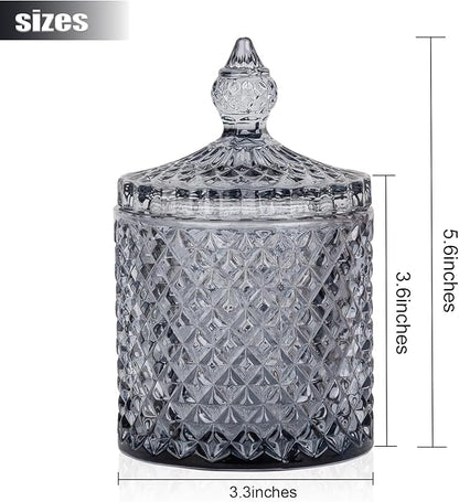 2 Pack Qtip Holder Thick Glass Apothecary Jars - Image 3