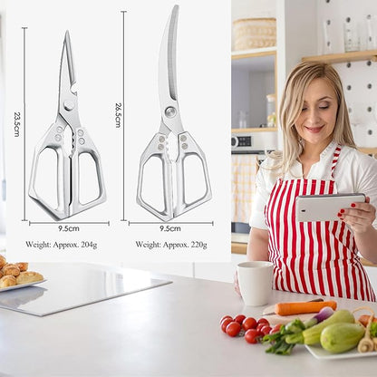 2-Piece Heavy Duty Kitchen Scissors Professional Stainless Steel Meat & Poultry - Image 4
