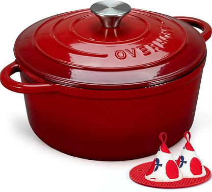 Overmont 5.5QT Enameled Cast Iron Dutch Oven by Overmont